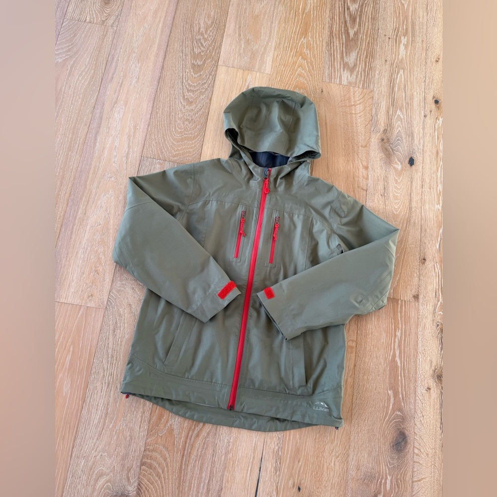 L.L. Bean Olive Wind and Rain Trail Jacket, Boys Size 14-16